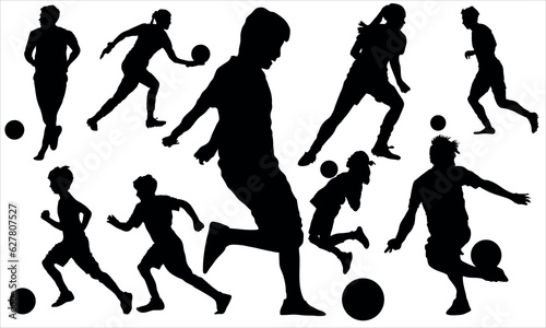 Wallpaper Mural soccer players flat design silhouette vector illustration Torontodigital.ca