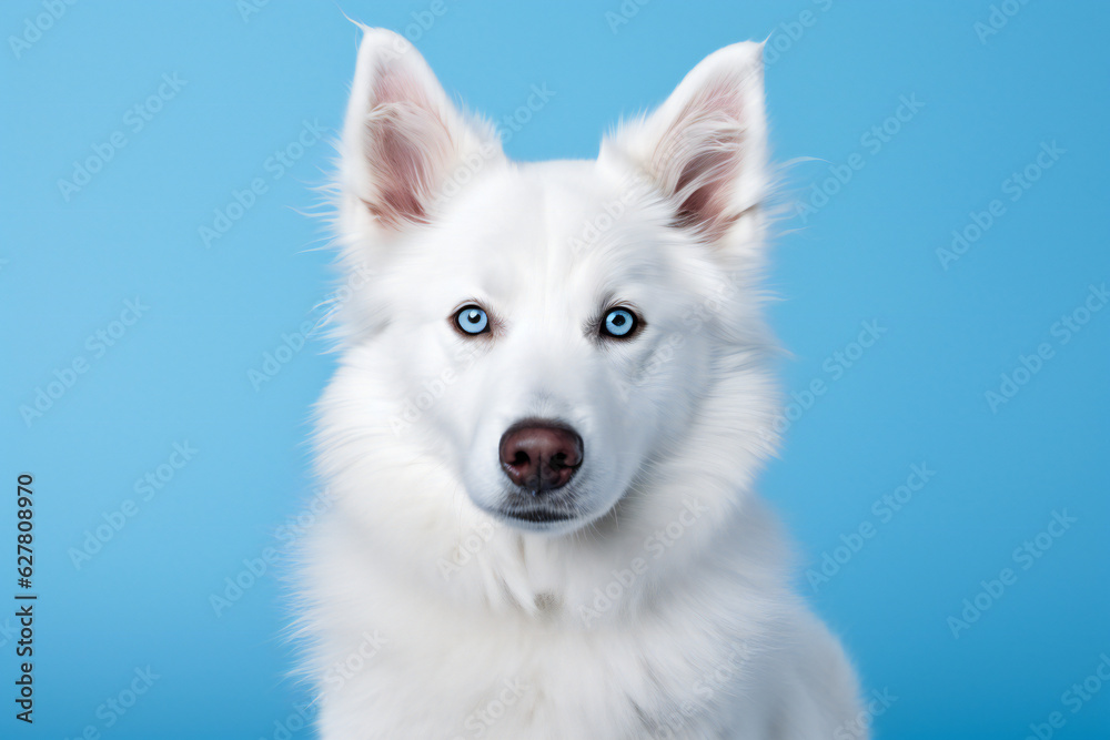 Dog with blue eyes. Generative AI