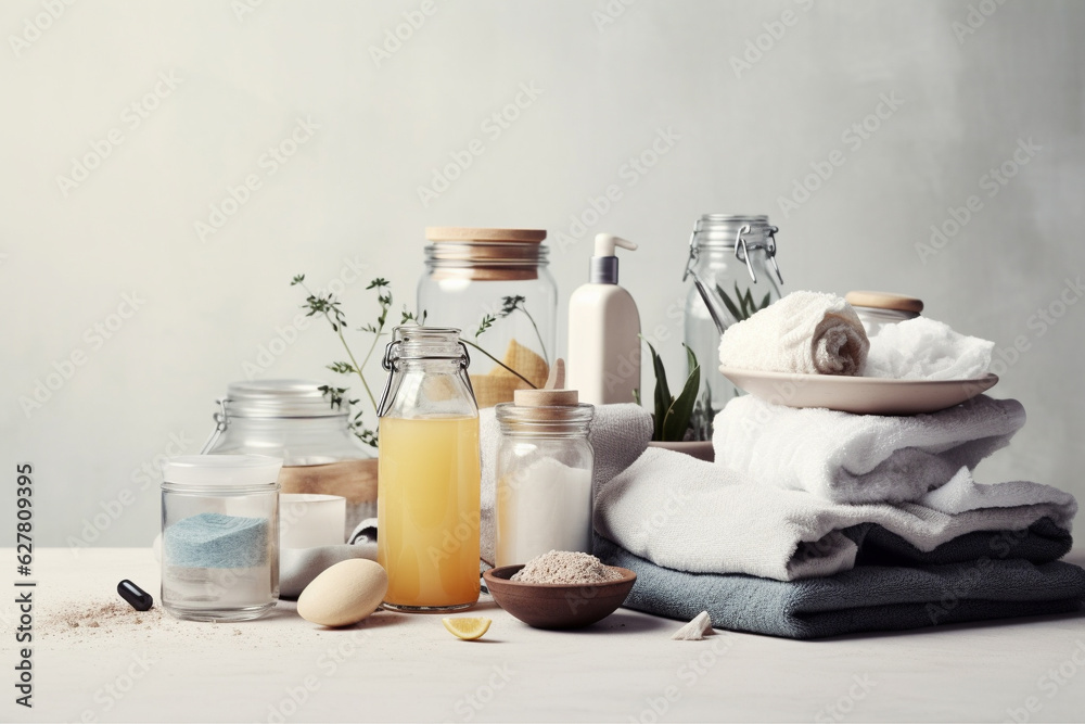 Cosmetics, spa and beauty concept background. Generative AI Cosmetics, spa and beauty concept background. Generative AI