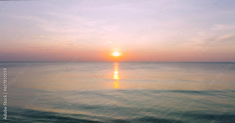 Beach sea sand with sunset over horizon sky