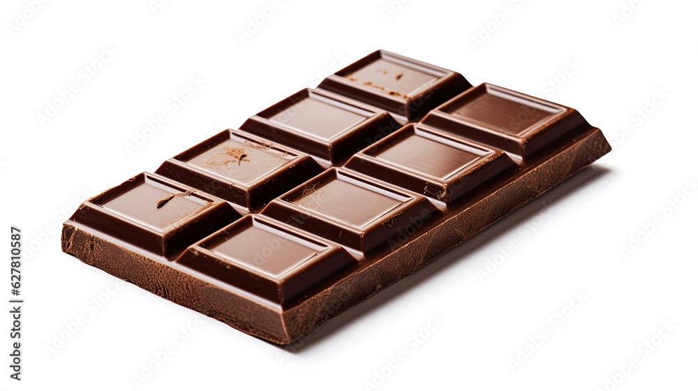 Chocolate bar isolated on white background. Generative Ai Chocolate bar isolated on white background. Generative Ai
