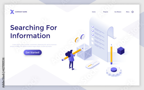 Isometric Vector Landing Page Template