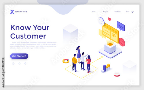 Isometric Vector Landing Page Template