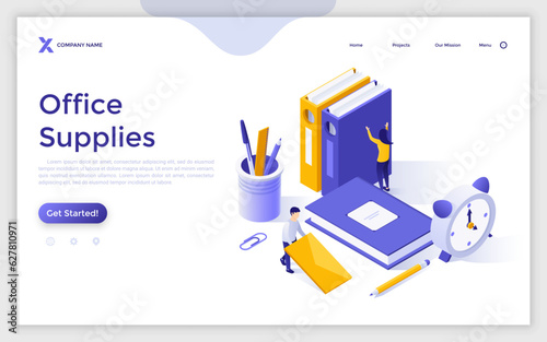 Isometric Vector Landing Page Template