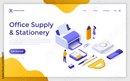 Isometric Vector Landing Page Template