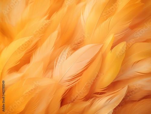 Orange Feathers Background, Clean soft Illustration