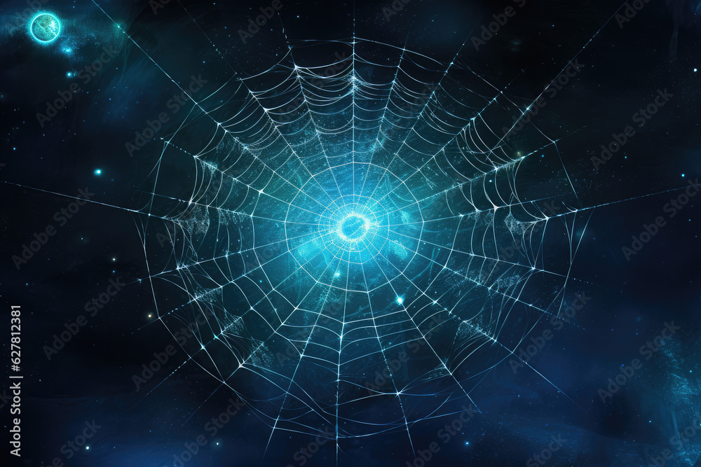 Starry Skies and Intricate Spider's Web Created with Generative AI Starry Skies and Intricate Spider's Web Created with Generative AI
