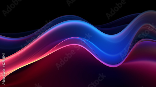 A vibrant wave of multicolored light against a dark backdrop