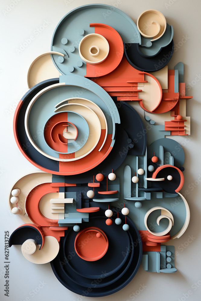 Geometric Abstract Wall Art, 3d circular art