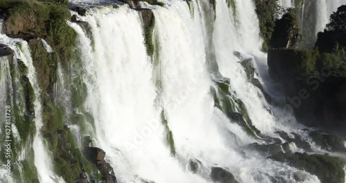 Stunning waterfall in Rainforest - Iguazu Falls - Arial photo