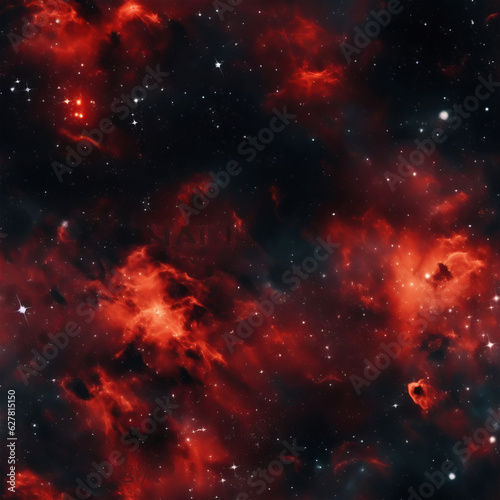 red galaxy seamless pattern