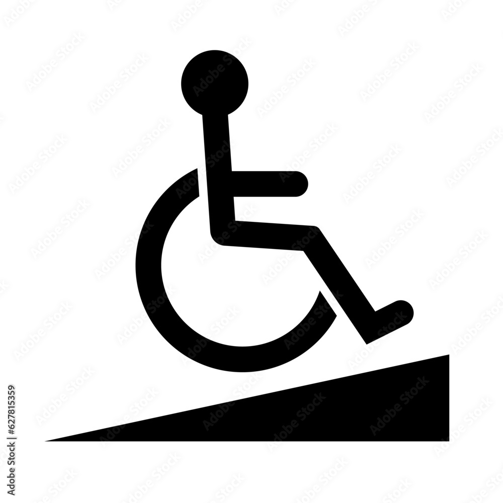 Disabled Handicap Sign. Disabled Wheelchair Symbol. Wheelchair Icon. Vector Illustration. 