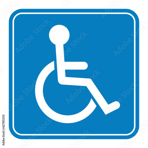 Disabled Parking Sign. Handicapped Parking Sign. Wheelchair Handicap Accessible Sign. Vector Illustration. 