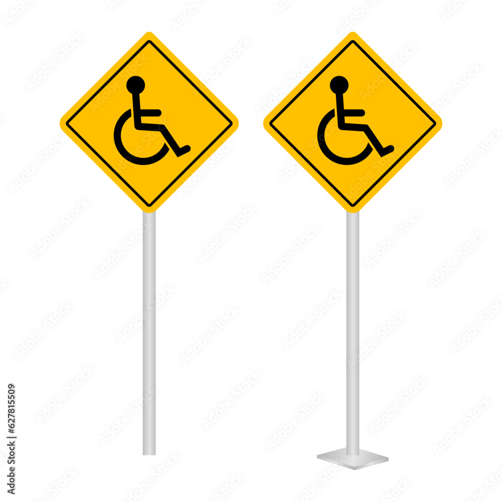Disabled Handicap Sign. Disabled Wheelchair Symbol. Wheelchair Icon. Vector Illustration. Disabled Handicap Sign. Disabled Wheelchair Symbol. Wheelchair Icon. Vector Illustration.