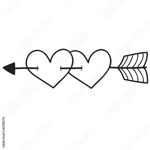 arrow couple hearts