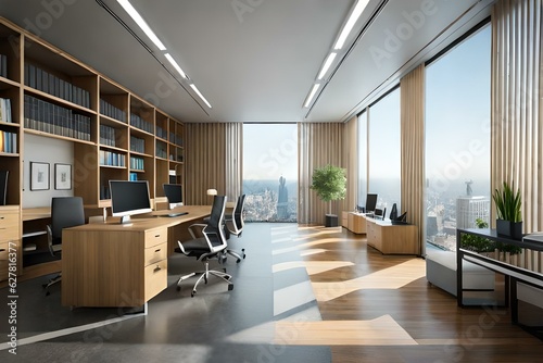 modern office interior generative by AI technology