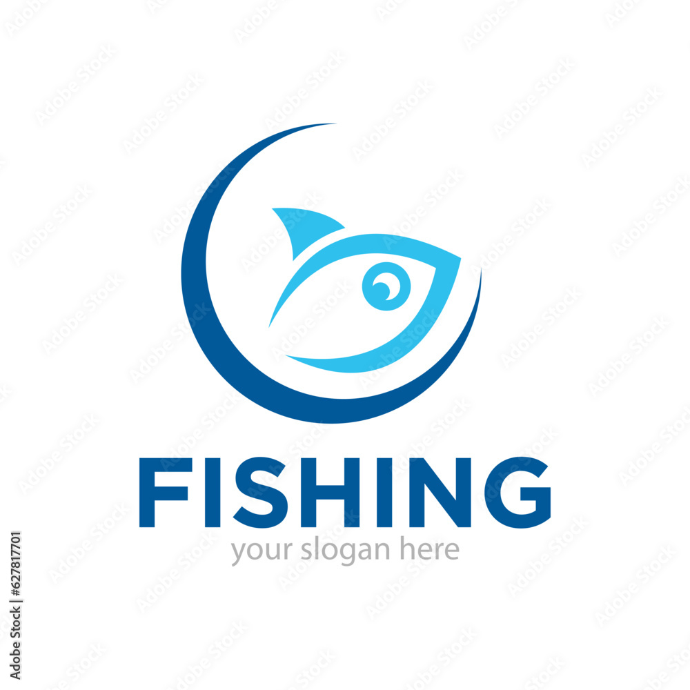 Obraz premium Fishing Logo Design Vector Illustration