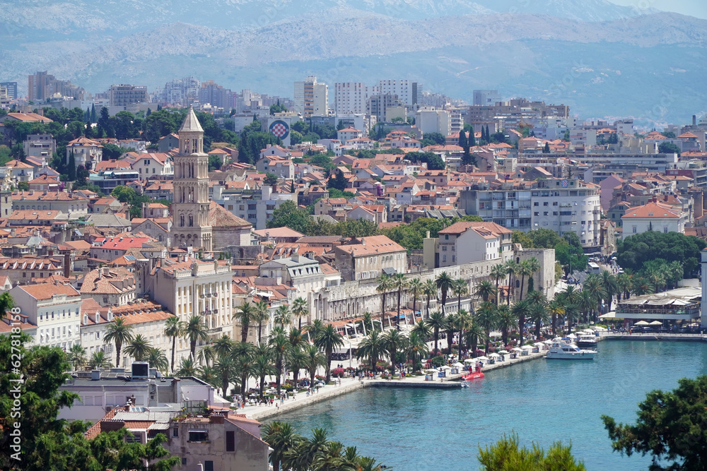 view of the promenade of of Split, Croatia