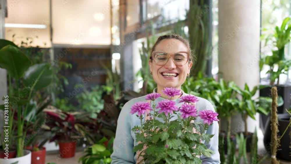 portrait mid adult woman business owner employee plants business holds potted plants portrait mid adult woman business owner employee plants business holds potted plants