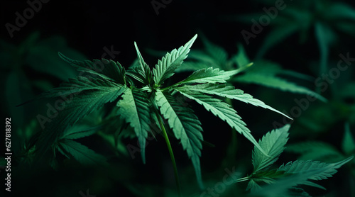 Cannabis on a black background