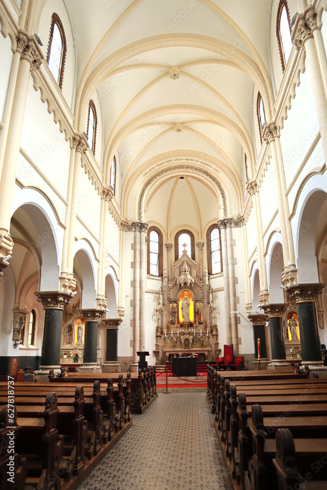 Interior of Budapest Heart of Jesus Church in Budapest, Hungary