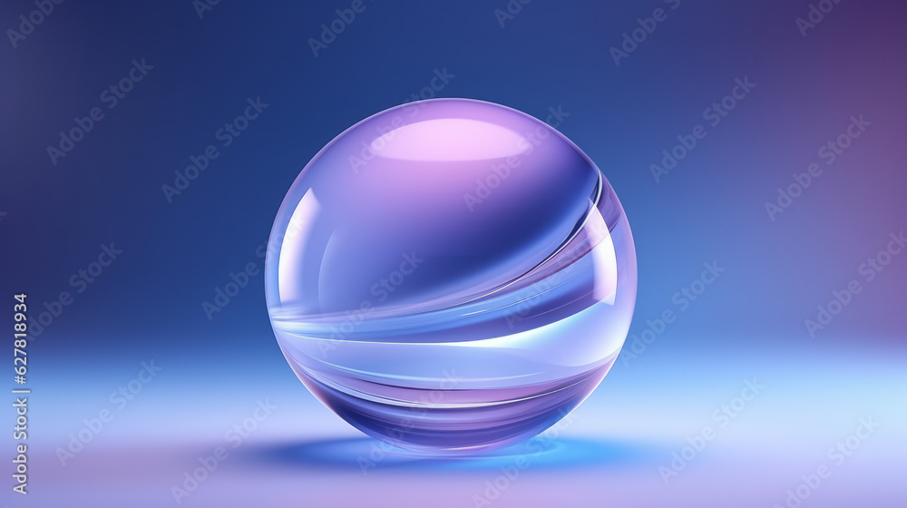 A vibrant purple and blue sphere against a captivating blue backdrop A vibrant purple and blue sphere against a captivating blue backdrop