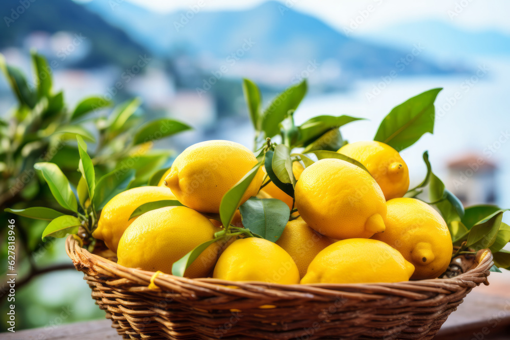Delicious Italian lemons at Amalfi coast, Italy