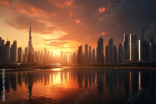 Cityscape photography with impressive skylines  Generative AI