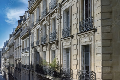 Paris, beautiful building rue de Madrid, in the 8e arrondissement, a luxury district 