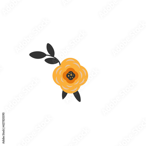 flower nature orange decoration vector design
