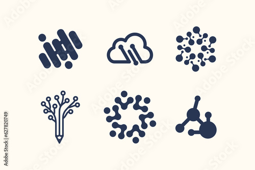 Technology logo design vector collection with creative unique element idea