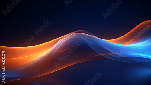 A vibrant wave of blue and orange smoke against a dark backdrop