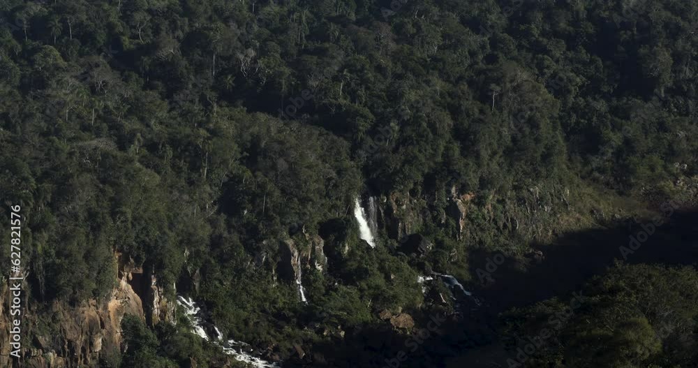 Stunning waterfall in Rainforest - Iguazu Falls - Arial Stunning waterfall in Rainforest - Iguazu Falls - Arial
