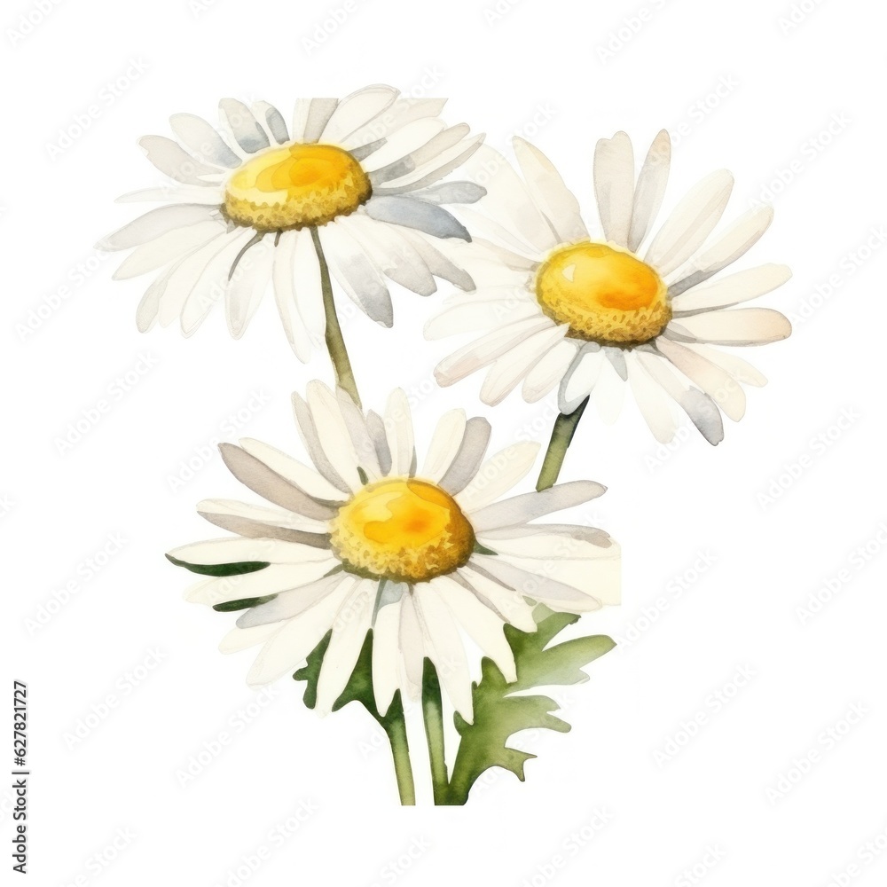 Fototapeta premium Watercolor chamomile flower isolated