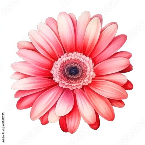 Watercolor gerbera flower isolated