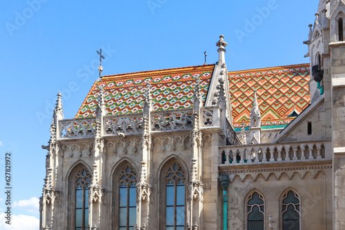 Fragment of Church of St. Matthias in Fishing bastion in Budapest, Hungary