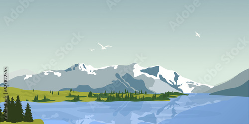 Chamonix background mountains travel banner