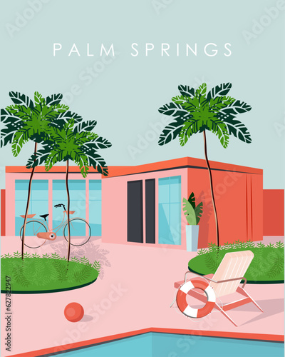 Palm Springs California travel poster.