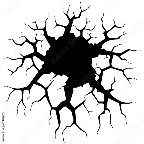Crack in the earth vector illustration, crack in the ground silhouette