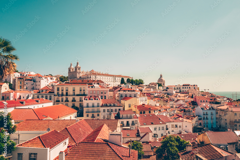 Lisbon, Portugal city panoramic skyline. Summer travel and tourism concept