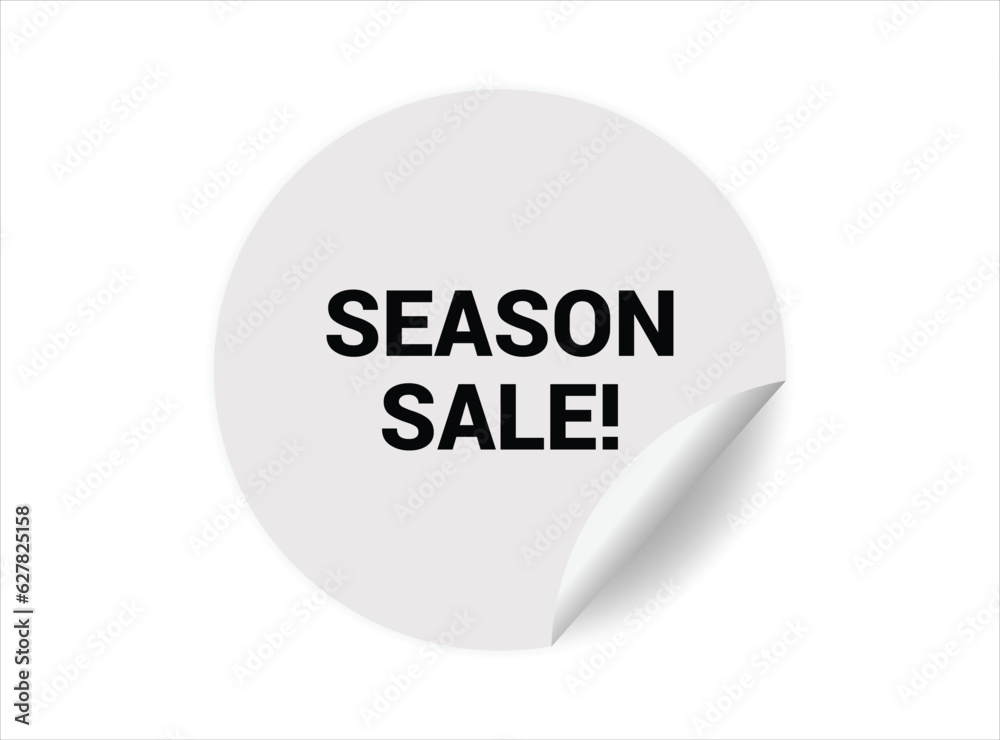 Season sale round sticker sign. Season sale circle sticker banner, badge symbol vector illustration. Season sale round sticker sign. Season sale circle sticker banner, badge symbol vector illustration.