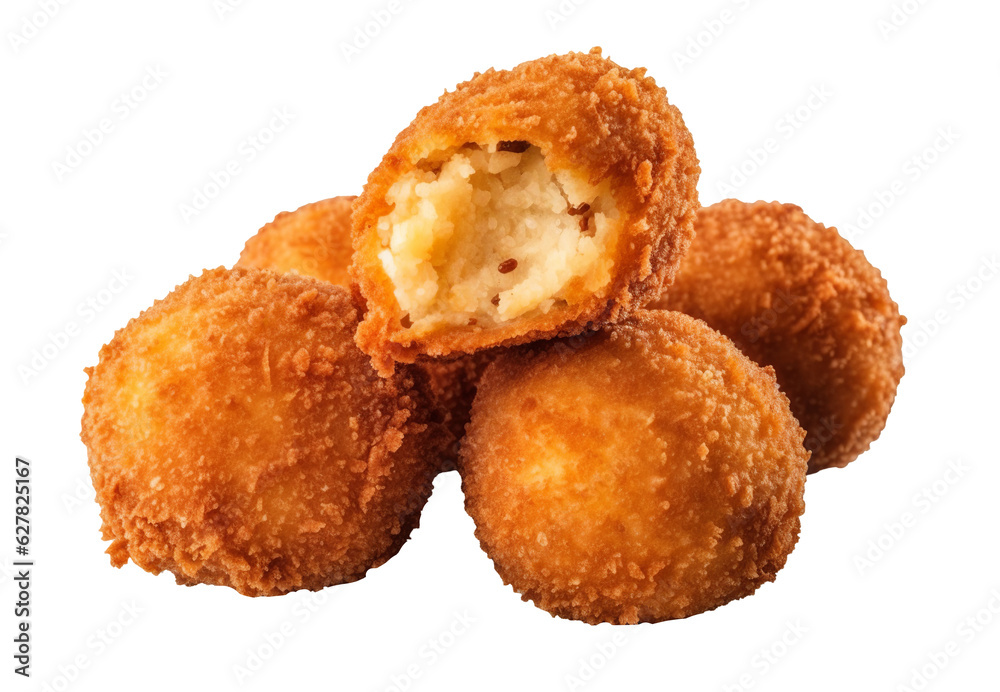 Croquetas on transparent background. Generative AI. Croquetas on transparent background. Generative AI.