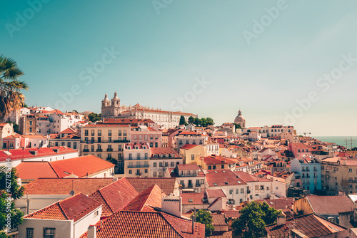 Lisbon, Portugal city panoramic skyline. Summer travel and tourism concept