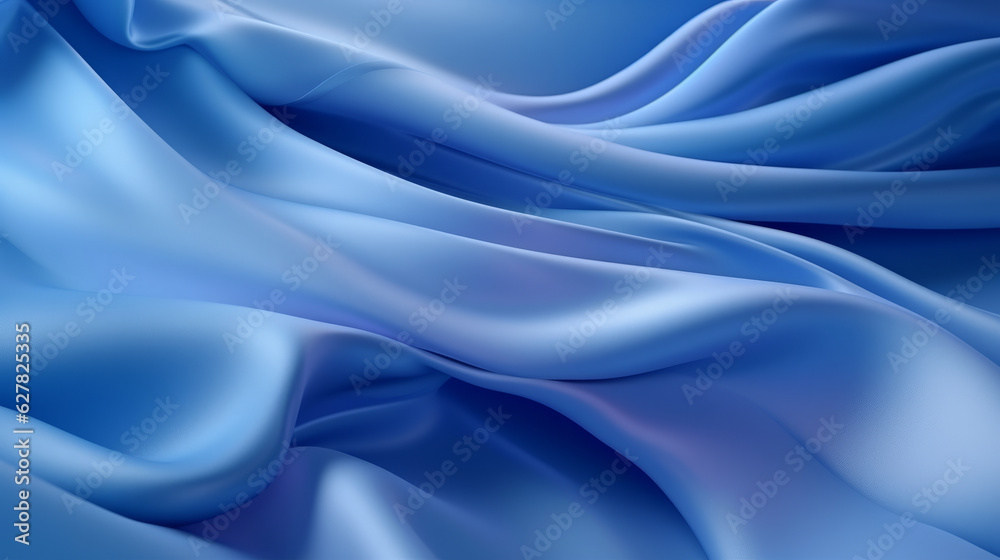 A close-up of vibrant blue silk fabric