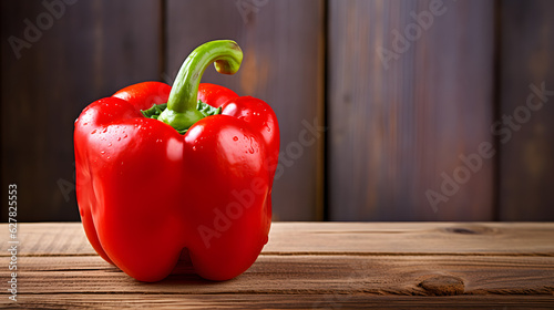 red pepper on wooden background