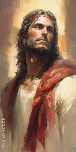 Messiah Jesus Christ Watercolor Painting Portrait