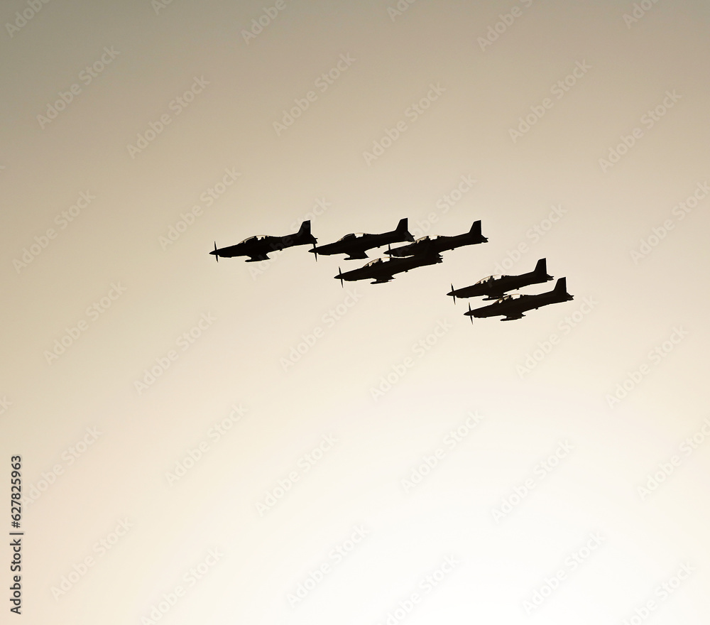 Air Crafts Silhouette at Lusail City, Doha, Qatar Air Crafts Silhouette at Lusail City, Doha, Qatar