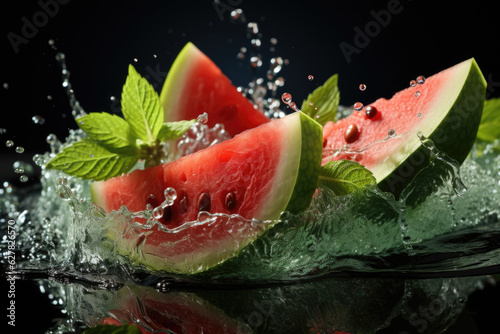 Frucht mit Wasserspritzer