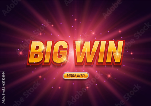 Shining sign Big Win on bright background. Vector illustration.