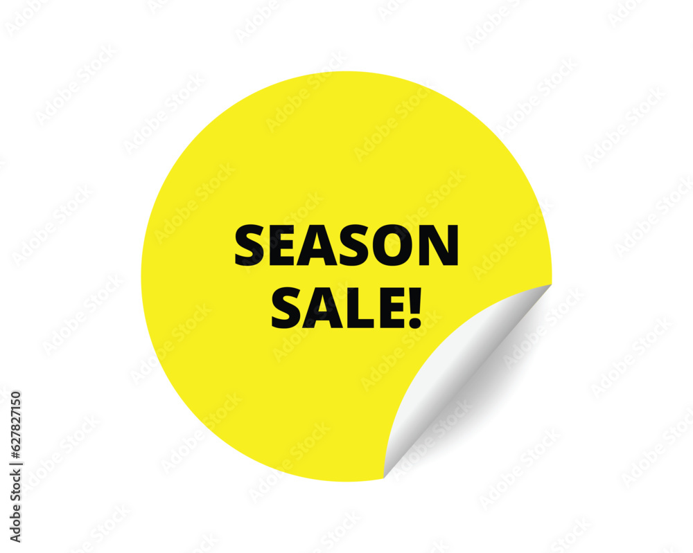 Season sale round sticker sign. Season sale circle sticker banner, badge symbol vector illustration. Season sale round sticker sign. Season sale circle sticker banner, badge symbol vector illustration.